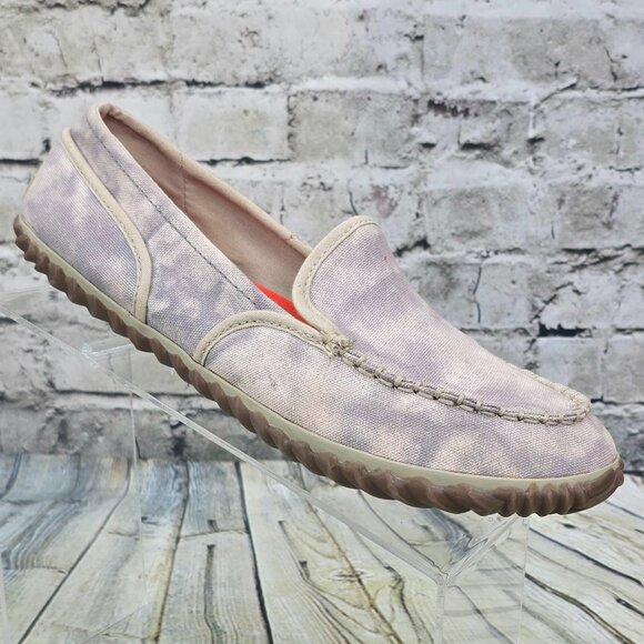 Sorel Tremblant Moccasins Women’s 10.5 Canvas Flats Slip-On Loafers Shoes Casual - Picture 1 of 8